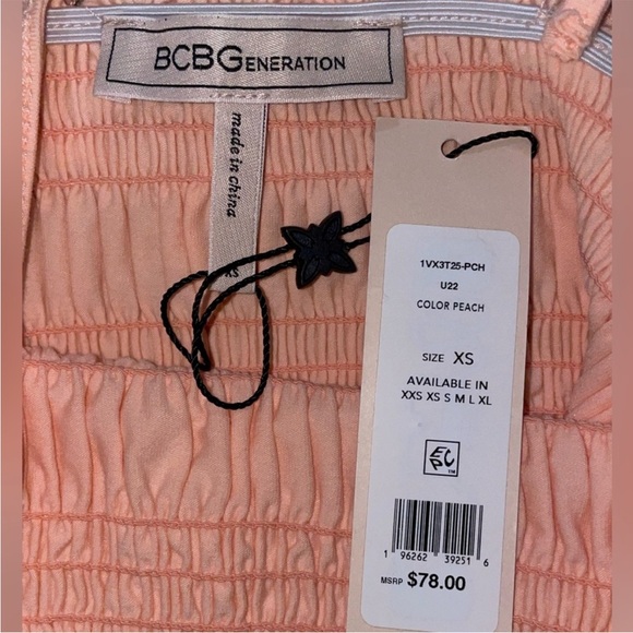 NWT Smocked Cami in Peach BCBGeneration - Picture 5 of 5